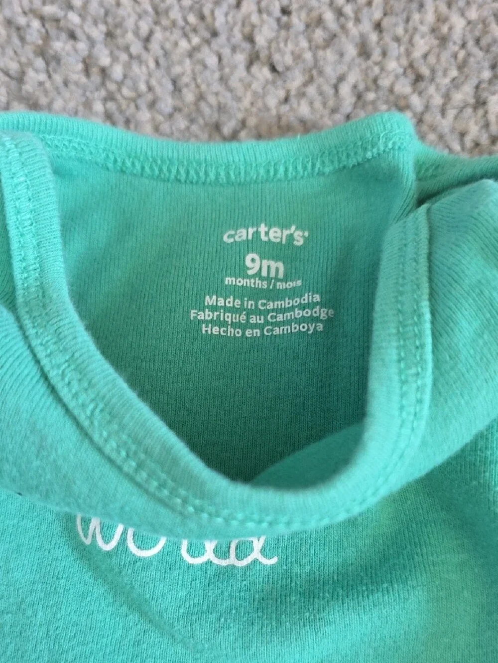 Carter's Teal 'Hello World' Short-Sleeve Bodysuit